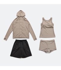画像12: ラッシュガード ショットパンツ タンキニトップ ショーツ 水着4点セット レディース 体型カバー タンキニ 長袖ラッシュガード ブラトップ ショーツ ショートパンツ (12)