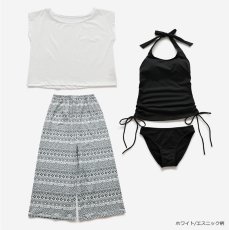 画像6: タンクTシャツとロングズボンとタンクトップスとショーツと四点セット体系カバー水着 (6)