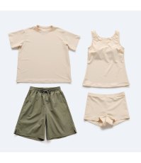 画像11: レデイース水着 半袖Tシャツ ショットパンツ タンクトップス ショーツ 四点セット 体系カバー水着  タンキニ 4点セット 大人 ビキニ タンクトップ ショートパンツ Tシャツ ラッシュガード ママ水着 (11)