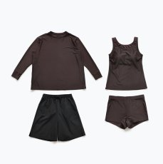 画像12: 水着４点セット ロング袖 体系カバーTシャツ ショットパンツ タントップ ショーツ レデイース水着セット タンキニ水着 レディース 長袖シャツ ラッシュガード ハーフパンツ 4点セットビキニ (12)