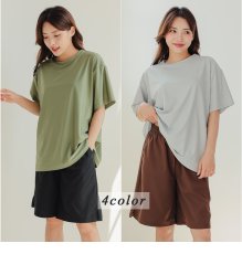 画像16: レデイース水着 半袖Tシャツ ショットパンツ タンクトップス ショーツ 四点セット 体系カバー水着  タンキニ 4点セット 大人 ビキニ タンクトップ ショートパンツ Tシャツ ラッシュガード ママ水着 (16)