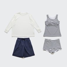 画像17: 水着４点セット ロング袖 体系カバーTシャツ ショットパンツ タントップ ショーツ レデイース水着セット タンキニ水着 レディース 長袖シャツ ラッシュガード ハーフパンツ 4点セットビキニ (17)