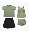 画像5: 半袖Tシャツとショットパンツとタンクトップスとショーツと四点セット体系カバー水着 (5)