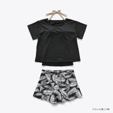 画像12: インナータンキニ付きTシャツ インナーパンツ付きショットパンツ 二点セット体系カバー水着  体系カバー水着水着 レディース 2点セット  UVカットレイヤード風 タンキニ セパレート 半袖ラッシュガード トップス ショートパンツ かわいい ノンワイヤー パッド付き (12)