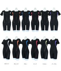 画像17: キャップ付き めぐれ防止 ボタン着き フィットネス 水着セット レディース　体型カバー セパレート パンツ オシャレ UVカット　競泳練習用　フィットネスクラブ　女性用　水陸両用 (17)