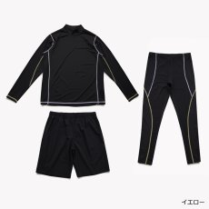 画像9: メンズ　キャップ付き ロング袖ラッシュガード  レギンス ショットパンツ セットスポーツウェア ラッシュガードフィットネス水着　4点セットUVカット温泉 ビーチ 水泳 スイミング  競泳 吸汗 速乾 (9)