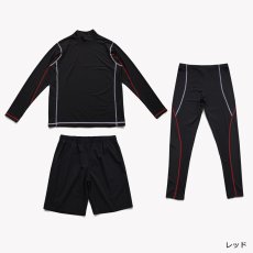 画像10: メンズ　キャップ付き ロング袖ラッシュガード  レギンス ショットパンツ セットスポーツウェア ラッシュガードフィットネス水着　4点セットUVカット温泉 ビーチ 水泳 スイミング  競泳 吸汗 速乾 (10)