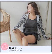 画像13: 水着４点セット ラッシュガードセット ラッシュガード ショットパンツ スポーツブラ ショーツ 水着体系カバー スイムウェア レディース 体型カバー タンキニ くすみカラー タンクトップ ハーフパンツ  長袖 UVカット (13)