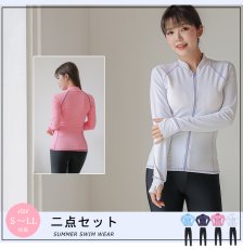 画像3: ロングファスナーフィットナス水着  (3)