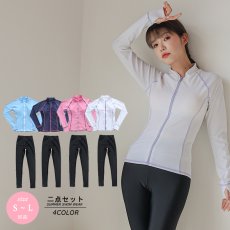 画像1: ロングファスナーフィットナス水着  (1)
