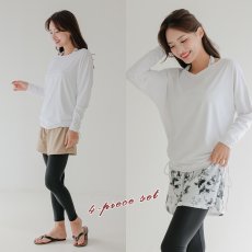 画像7: タンキニトップスとショーツとロングシャツとパンツ付レギンス4点セット水着　水着 レディース 体型カバー タンキニ 長袖ラッシュガード ブラトップ ショーツ ショートパンツ 4点セット  (7)
