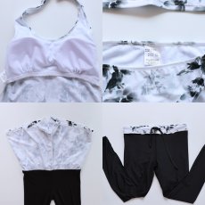 画像8: タンキニトップスとショーツとロングシャツとパンツ付レギンス4点セット水着　水着 レディース 体型カバー タンキニ 長袖ラッシュガード ブラトップ ショーツ ショートパンツ 4点セット  (8)
