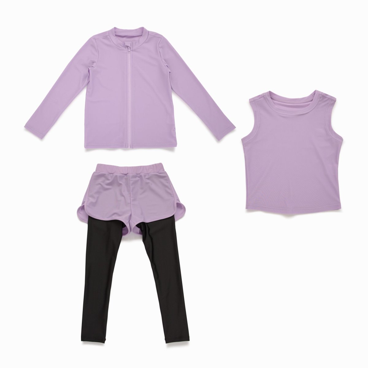 画像8: キッズ水着セット ラッシュガード タンクトップ パンツ付レギンス 2WAYオフショル セパレート水着 キッズ ジュニア 女子 女児 子供 女の子 UPF50+ UVカット　速乾冷感 (8)