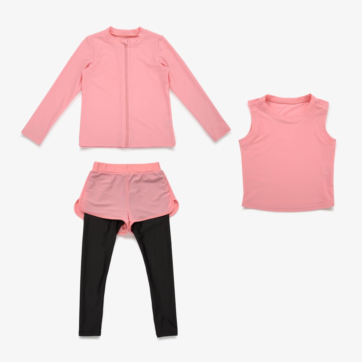 画像10: キッズ水着セット ラッシュガード タンクトップ パンツ付レギンス 2WAYオフショル セパレート水着 キッズ ジュニア 女子 女児 子供 女の子 UPF50+ UVカット　速乾冷感 (10)