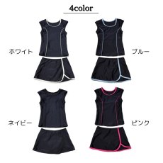 画像3: スクール水着 女の子 セパレート 上下セット 水着 キッズ 子供 小学生 中学生 学校 プール スイミング 水泳 スクール 授業 紺 ネイビー UVカット UPF50+ 110 120 130 140 150 160 170 (3)