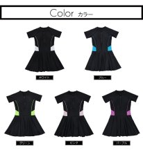 画像6: オールインワン ワンピース フィットネス レディース競泳用 体型カバー水着 フィットネス水着 女性用 練習用　競泳水着 ラッシュガード かわいい めくれ防止  女性 水着 (6)