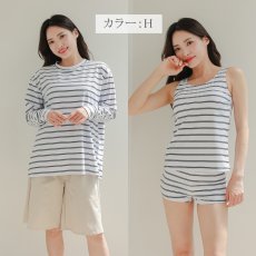 画像18: ロング袖ラッシュガード 膝まで布帛素材ロングショットパンツ タンキニトップス 四角ショーツ 体型カバー水着４点セット  長袖シャツ  ハーフパンツ セット水着 カバーアップ水着 (18)