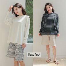 画像6: ロング袖ラッシュガード 膝まで布帛素材ロングショットパンツ タンキニトップス 四角ショーツ 体型カバー水着４点セット  長袖シャツ  ハーフパンツ セット水着 カバーアップ水着 (6)