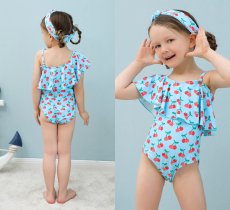 画像8: カチューシャ付き ワンショールター モノキニ KIDS水着 キッズ水着 カチューシャ付き ワンショールター モノキニ ワンピース 子供水着 女の子 水着 体型カバー スポーツウエア トップス 子供 水着 スクール水着 ガールズ 水着 スイムウェア (8)