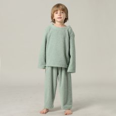画像21: New mokomoko 丸襟ロングズボンセット男女兼用KIDSサイズ　モコモコ ルームウェア Newもこもこ 丸襟 ロングズボンセット 男女兼用 KIDSサイズ パジャマ ルームウェア セットアップ キッズ 女の子 男の子 長袖パジャマ もこもこ 厚手 (21)