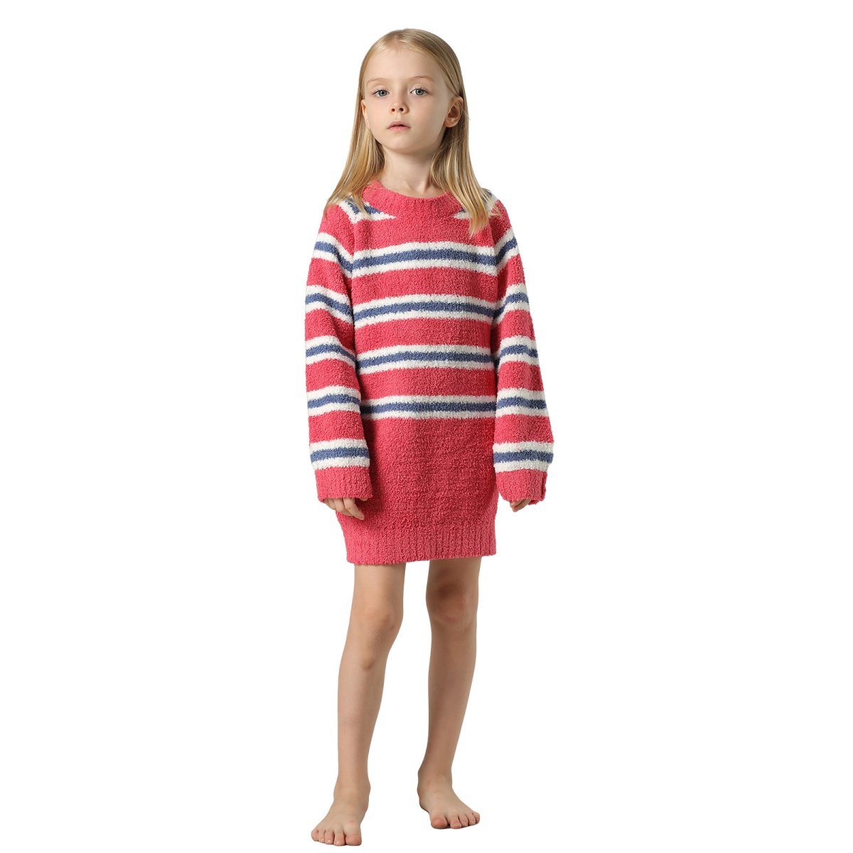 画像15: 子供用モコモコワンピース高質ルームウェア　モコモコルームウェア 子供用 モコモコ KIDS ワンピース 高質ルームウェア ルームウェア セットアップ キッズ 女の子  長袖パジャマ もこもこ (15)