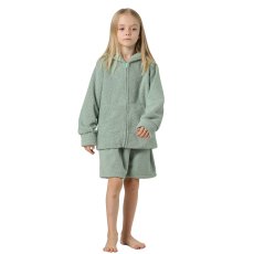 画像9: New mokomoko ZIP 猫耳フードパーカーとショットパンツセット男女兼用KIDS　モコモコ ルームウェア Newもこもこ ZIP 猫耳フード パーカーとショットパンツ セット男女兼用 ルームウェア キッズ パジャマ 子供 もこもこ パーカー 長袖 ＆ パンツ 上下セット (9)