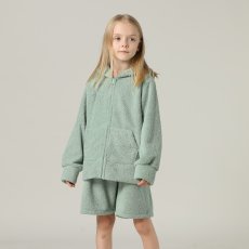 画像15: New mokomoko ZIP 猫耳フードパーカーとショットパンツセット男女兼用KIDS　モコモコ ルームウェア Newもこもこ ZIP 猫耳フード パーカーとショットパンツ セット男女兼用 ルームウェア キッズ パジャマ 子供 もこもこ パーカー 長袖 ＆ パンツ 上下セット (15)