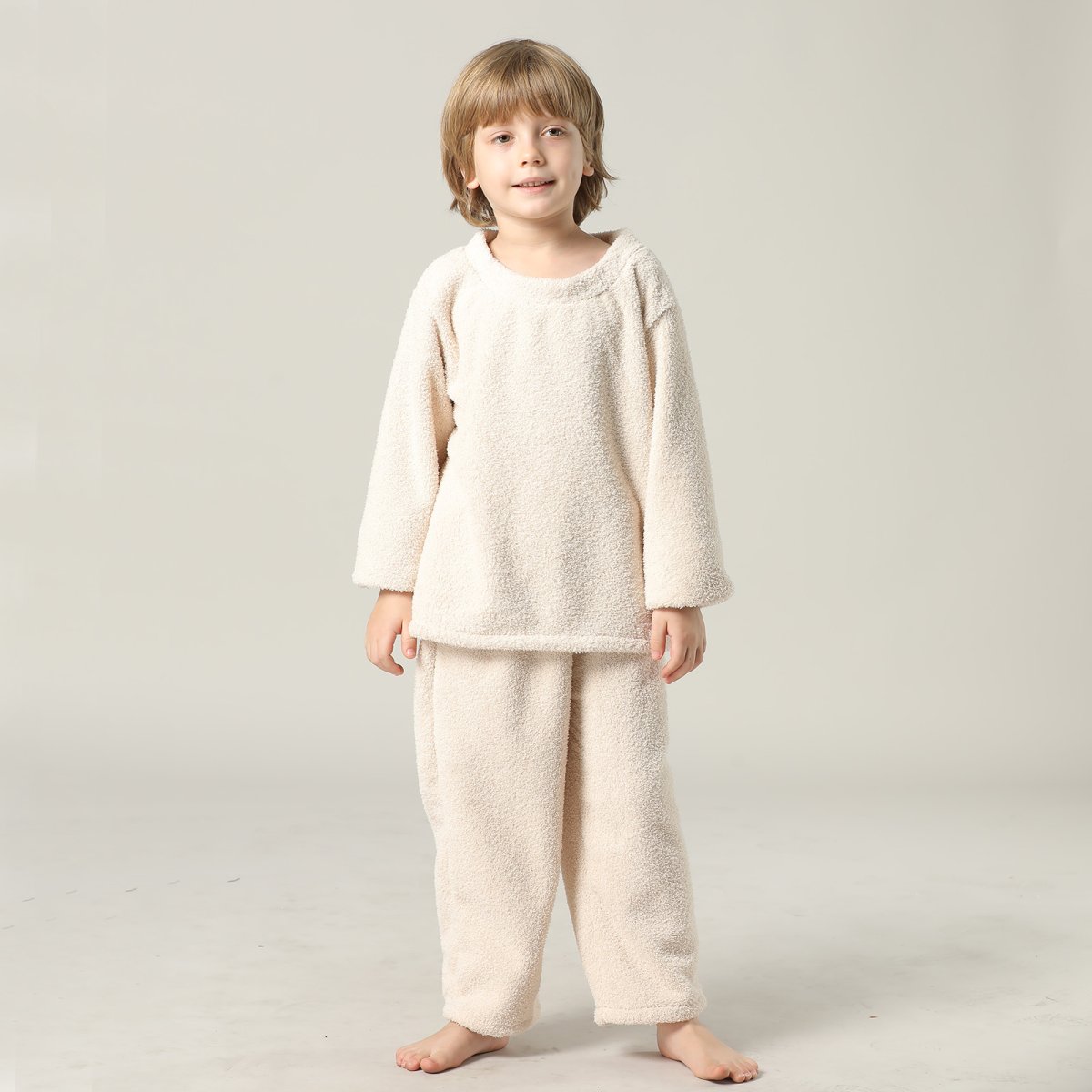 画像26: New mokomoko 丸襟ロングズボンセット男女兼用KIDSサイズ　モコモコ ルームウェア Newもこもこ 丸襟 ロングズボンセット 男女兼用 KIDSサイズ パジャマ ルームウェア セットアップ キッズ 女の子 男の子 長袖パジャマ もこもこ 厚手 (26)