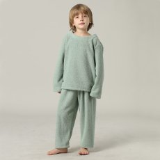 画像20: New mokomoko 丸襟ロングズボンセット男女兼用KIDSサイズ　モコモコ ルームウェア Newもこもこ 丸襟 ロングズボンセット 男女兼用 KIDSサイズ パジャマ ルームウェア セットアップ キッズ 女の子 男の子 長袖パジャマ もこもこ 厚手 (20)