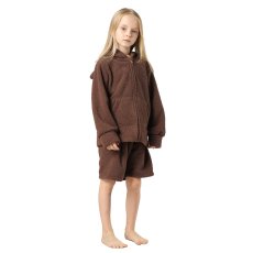画像3: New mokomoko ZIP 猫耳フードパーカーとショットパンツセット男女兼用KIDS　モコモコ ルームウェア Newもこもこ ZIP 猫耳フード パーカーとショットパンツ セット男女兼用 ルームウェア キッズ パジャマ 子供 もこもこ パーカー 長袖 ＆ パンツ 上下セット (3)
