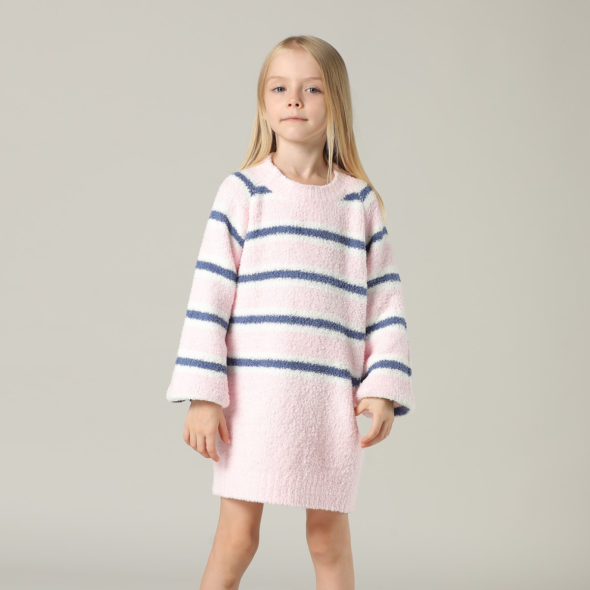 画像13: 子供用モコモコワンピース高質ルームウェア　モコモコルームウェア 子供用 モコモコ KIDS ワンピース 高質ルームウェア ルームウェア セットアップ キッズ 女の子  長袖パジャマ もこもこ (13)