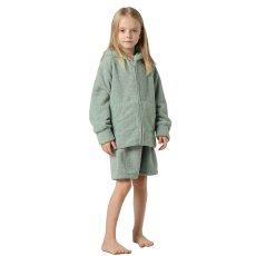 画像4: New mokomoko ZIP 猫耳フードパーカーとショットパンツセット男女兼用KIDS　モコモコ ルームウェア Newもこもこ ZIP 猫耳フード パーカーとショットパンツ セット男女兼用 ルームウェア キッズ パジャマ 子供 もこもこ パーカー 長袖 ＆ パンツ 上下セット (4)