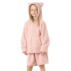 画像10: New mokomoko ZIP 猫耳フードパーカーとショットパンツセット男女兼用KIDS　モコモコ ルームウェア Newもこもこ ZIP 猫耳フード パーカーとショットパンツ セット男女兼用 ルームウェア キッズ パジャマ 子供 もこもこ パーカー 長袖 ＆ パンツ 上下セット (10)