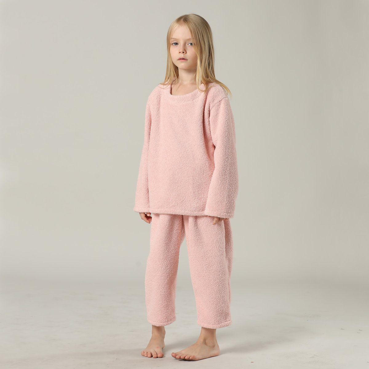 画像22: New mokomoko 丸襟ロングズボンセット男女兼用KIDSサイズ　モコモコ ルームウェア Newもこもこ 丸襟 ロングズボンセット 男女兼用 KIDSサイズ パジャマ ルームウェア セットアップ キッズ 女の子 男の子 長袖パジャマ もこもこ 厚手 (22)