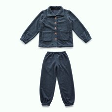 画像16: モコモコレディースボタン式衿付きトップスとロングパンツセット　レディース ルームウェア 上下セット 裏起毛 暖かい 秋 冬 部屋着 前開き セットアップ フランネル 着る毛布 長袖 2wayネック 静電気防止 プレゼント モコモコ (16)