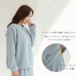 画像16: モコモコ 丸襟レディース ロングズボンセット パジャマ　モコモコルームウェア モコモコ 丸襟レディース ロングズボンセット パジャマ パジャマ レディース もこもこ ルームウェア 長袖 上下セット 着る毛布 裏起毛 厚手 あったか ゆったり 可愛い オシャレ 部屋着  (16)