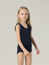 画像7: 濃紺素材 ４級以上堅牢度 伸び性あり スクール水着 キッズ 女の子95CM〜160CMまで７サイズ展開 裏地付き カップ付き 学校水着 名前タグ付き ネイビー (7)