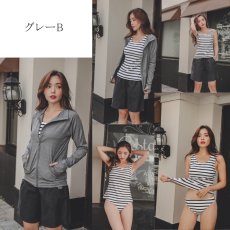 画像7: ラッシュガードとサーフパンツとタンキニトップスとショーツの4点セット水着　4点体系カバー セット水着 水着レディース ラッシュガード 体型カバー タンクトップ ショートパンツ ４点セット 長袖 日焼け対策 UVカットタンキニ 長袖ラッシュガード (7)