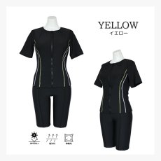 画像21: 競泳練習用水着　めぐれ防止ボタン着き フィットネス 水着セット キャップ付き レディース  セパレート  半袖 上下セット 大きいサイズ　体型カバー　 (21)