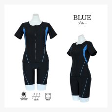 画像26: キャップ付き めぐれ防止 ボタン着き フィットネス 水着セット レディース　体型カバー セパレート パンツ オシャレ UVカット　競泳練習用　フィットネスクラブ　女性用　水陸両用 (26)