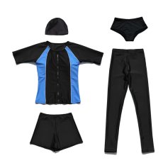 画像15:  パンツレギンスセットフィトネス5点セット水着帽子付き　インナーショーツ、レギンス、ショットパンツとタンキニ帽子と5点セット　フィットネス水着 競泳水着練習用　スイム競泳 (15)