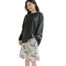 画像28: ロング袖ラッシュガード 膝まで布帛素材ロングショットパンツ タンキニトップス 四角ショーツ 体型カバー水着４点セット  長袖シャツ  ハーフパンツ セット水着 カバーアップ水着 (28)