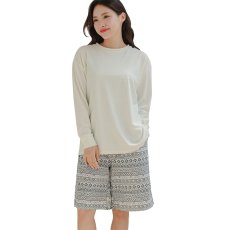 画像31: ロング袖ラッシュガード 膝まで布帛素材ロングショットパンツ タンキニトップス 四角ショーツ 体型カバー水着４点セット  長袖シャツ  ハーフパンツ セット水着 カバーアップ水着 (31)