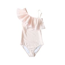 画像33: モノキニ水着 凸凹生地 ワンショルター モノキニスイム ドレス水着 レディース ビキニ ワンショルダー フリル 体型カバーバックシャン 2way (33)