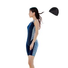 画像15: レディース 競泳用水着 オールインワン 女性 水着 体型カバー  ソフト肌触り 女性用 トレーニング水着 ノースリーブ 練習用 露出控えめ 着痩 競泳水着 (15)