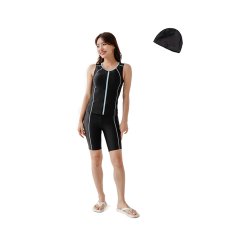 画像16: スポーツ　タンクフィットネス　水着セット スポーツ 競泳 練習用水着 タンク フィットネス 水着 レディース フィットネス水着 セパレート ノースリ スイムキャップ セット めくれ防止  (16)