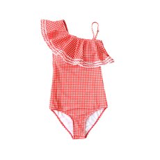 画像32: モノキニ水着 凸凹生地 ワンショルター モノキニスイム ドレス水着 レディース ビキニ ワンショルダー フリル 体型カバーバックシャン 2way (32)
