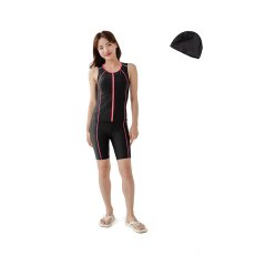 画像14: スポーツ　タンクフィットネス　水着セット スポーツ 競泳 練習用水着 タンク フィットネス 水着 レディース フィットネス水着 セパレート ノースリ スイムキャップ セット めくれ防止  (14)