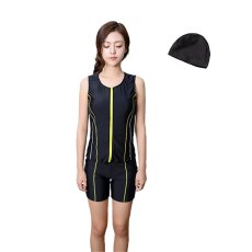 画像16: めくれ防止機能 2点セットフィットネス水着 Fitness水着 タンクタイプ セパレートタイプ タンクトップ スイムパンツ ショートパンツ レディース ノースリーブ (16)