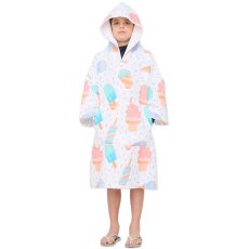 画像16: ピーチタオルパーカー お着替えポンチョ、サーフポンチョ 着替えポンチョ キッズ 子供用 お着替えタオル マイクロファイバー 吸水速乾 フード ビーチタオル スイムタオル フェザーホワイト フリーサイズ (16)